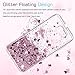 LeYi Glitter Clear Quicksand Liquid Protective Case with Tempered Glass Protector [2 Pack] for Samsung Galaxy J7 V,J7 Prime,J7 2017,J7 Perx,J7 Sky Pro, Halo TP - Rose Gold