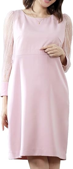 Amazon Co Jp Sweet Mommy マタニティ 授乳服 ワンピース レース カフススリーブ 袖丈選べる 服 ファッション小物