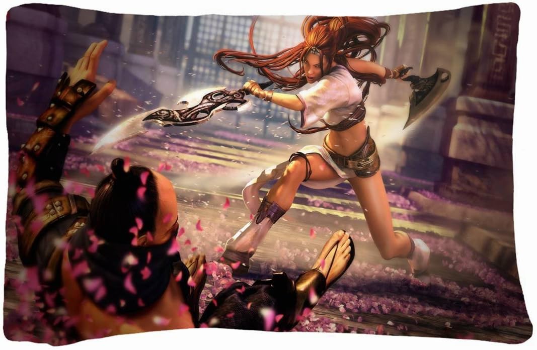 Microfiber Peach Standard Soft And Silky Decorative Pillow Case (20 26 Inch) - Nature Flowers Women Video Games Heavenly Sword Fantasy Art Flower Petals Nature Flowers