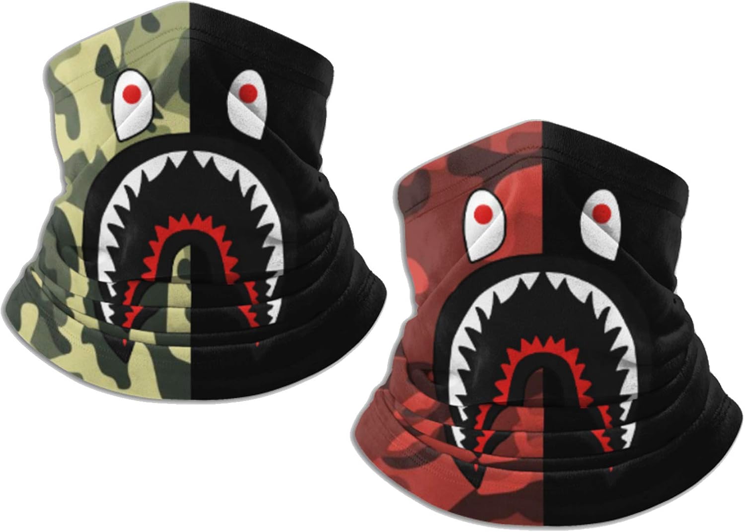 Fashion Shark Bandanas Face Mask Headwear Balaclava Face Cover Neck Gaiter for Outdoors, Sports