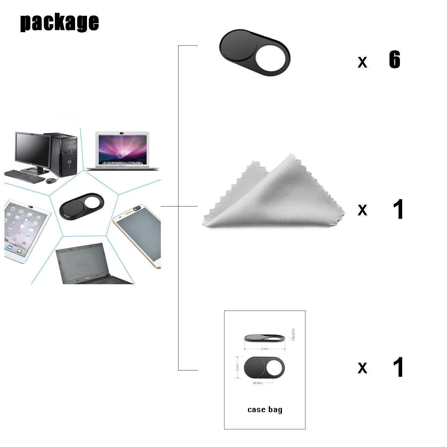 SICOOO Webcam Abdeckung-Handy Kamera (Front) Webcam Cover Laptop Notebook Kamera Abdeckung, für Privatsphäre Schutzc