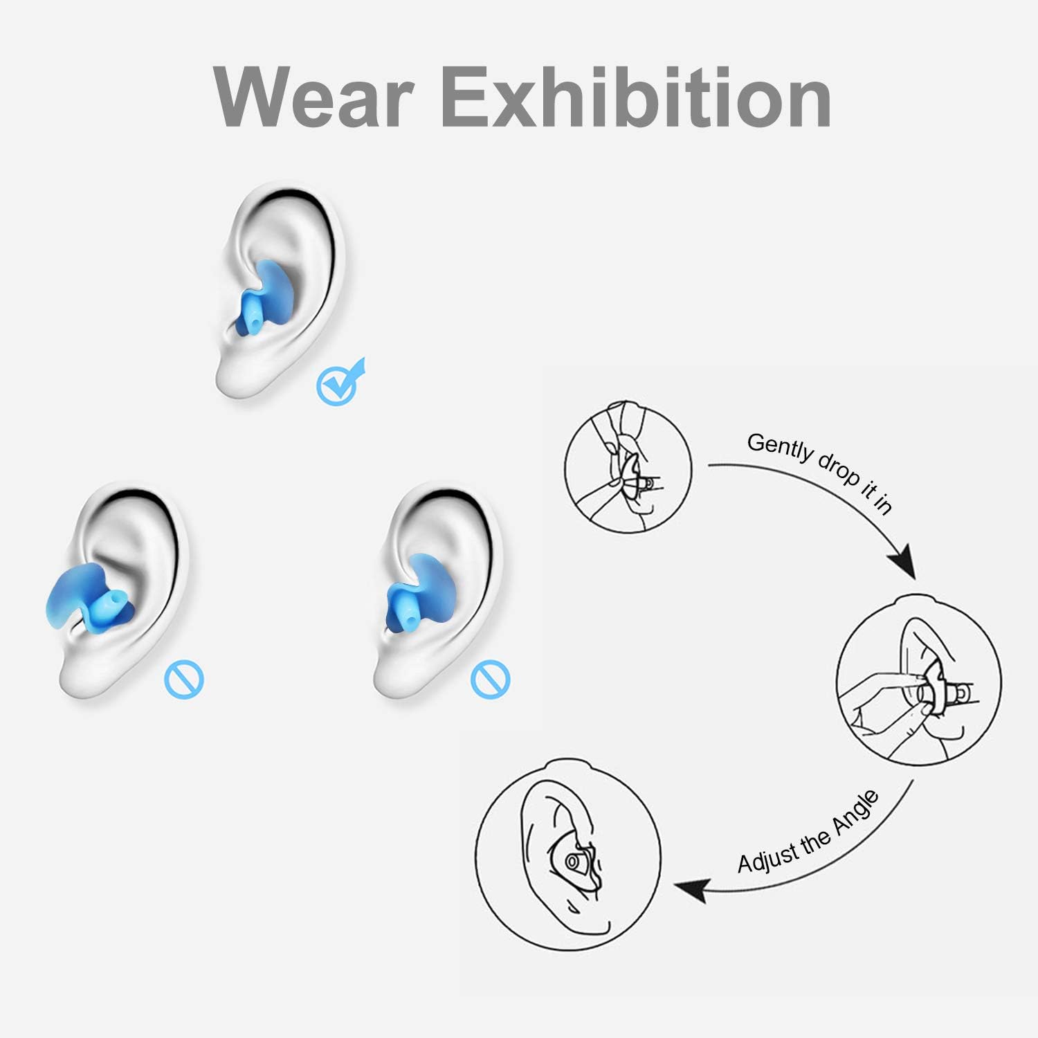 SYOSIN Swimming Ear Plugs for Kids, 3 Pairs Professional Waterproof Reusable Silicone Earplugs for Swimming Showering Surfing Snorkeling and Other Water Sports Kids Size: Health & Personal Care