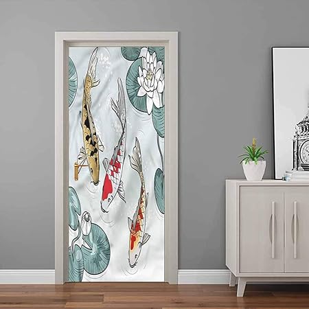 Amazon.com: Koi Fish Stick Wallpaper Aquatic Fauna Water ...