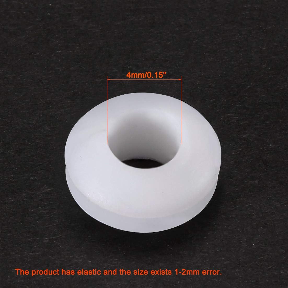 Sourcingmap Wire Protector Oil Resistant Armature Rubber Grommet 4mm Inner Dia 200Pcs White - Image 4