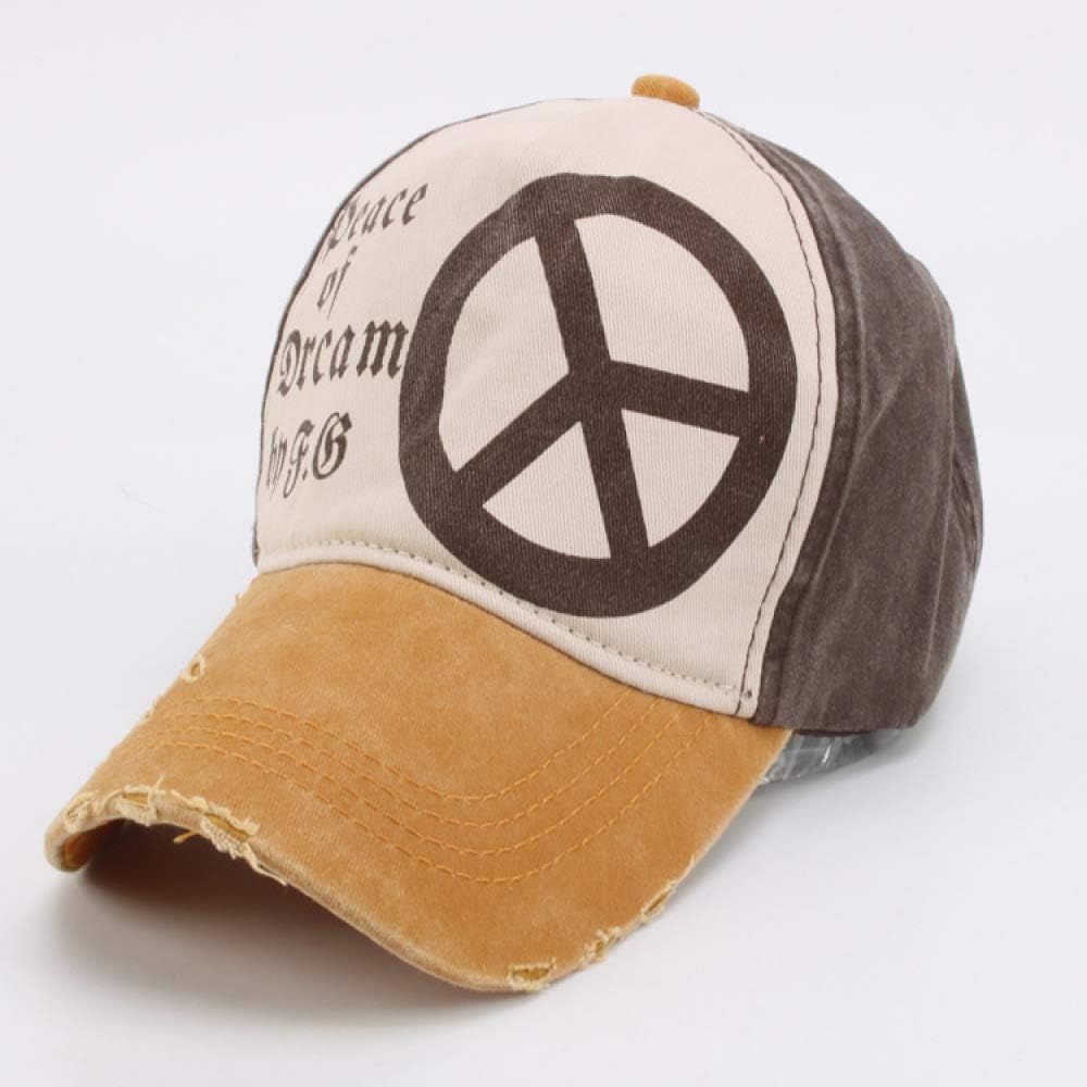 zhuzhuwen Men and women washed baseball caps printed old curved bow caps wild tide 2 adjustable