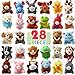28 Piece Mini Plush Animal Toy Set, Cute Small Animals Plush Keychain Decoration for Themed Parties, Kindergarten Gift Giveaway, Teacher Student Award, Goody Bags Filler For Boys Girls Child Kid