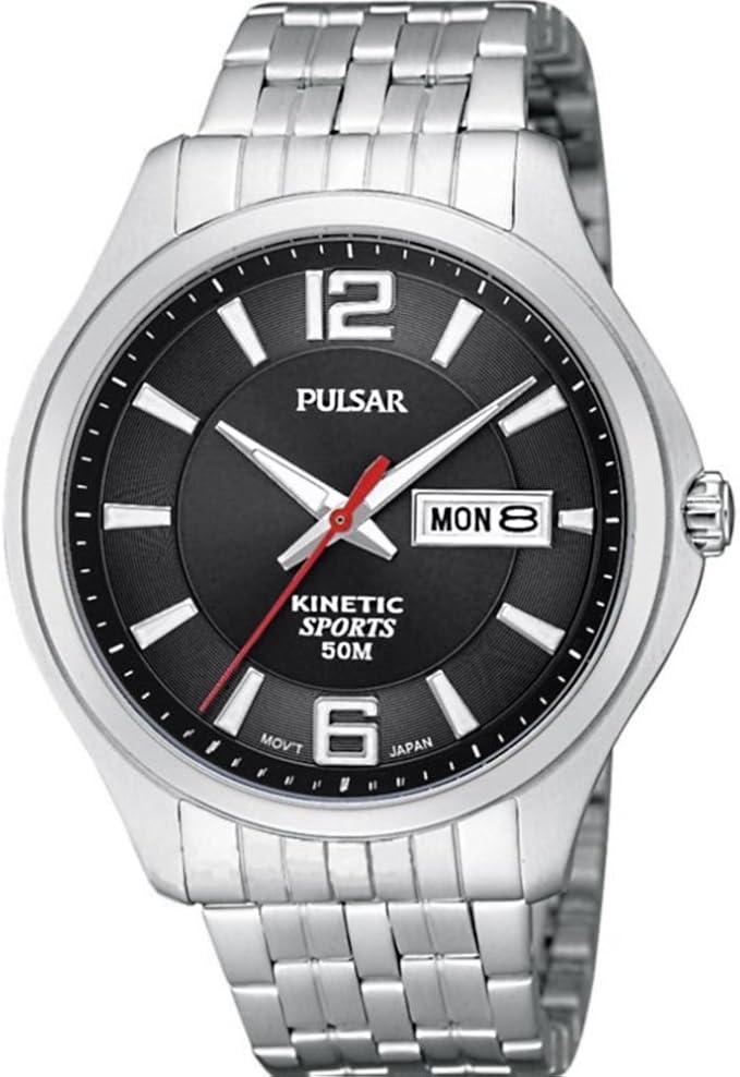 Pulsar Watches Mens Black Silver Watch Amazon.fr Montres