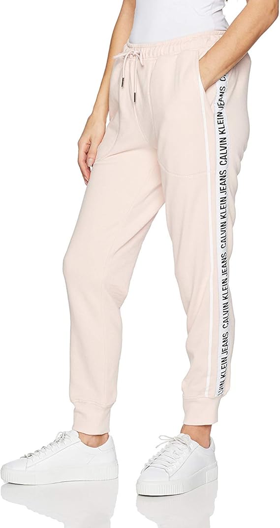 Calvin Klein Womens Logo Tape Jogger Sweatpant Sweatpants Pink