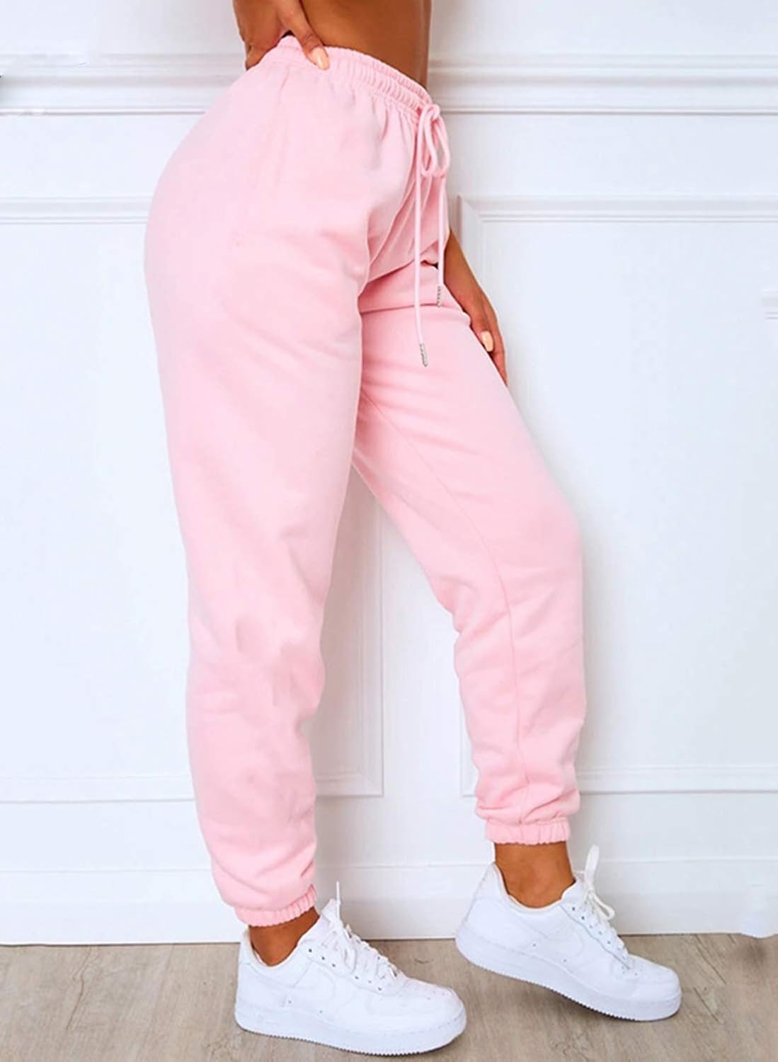 AROGONE Womens Comfy Drawstring Elastic Waist Cotton Sweatpants Loose Jogger Pants with Pockets: Clothing