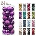 KI Store Purple Christmas Balls 34pcs 1.57-Inch Small Christmas Tree Decoration Ornaments for Xmas Tree Holiday Wreath Garland Decor Ornaments Hooks Included