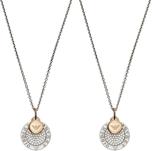 Amazon エンポリオアルマーニ Emporio Armani ペアネックレス ペンダント ファッション ジュエリー アクセサリー メンズ レディース ピンクゴールド シルバー Egeg 並行輸入品 ネックレス 通販