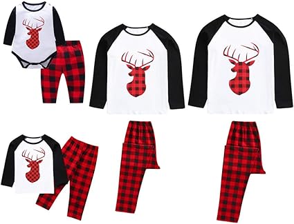 red and black plaid baby pajamas