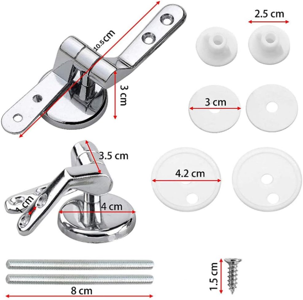 Concisea 1 pair of toilet hinges, toilet hinges, suitable for all kinds of toilet styles such as wood metal or plastic - Image 3
