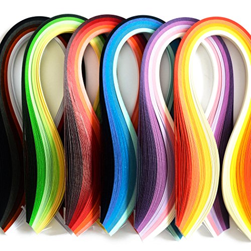 JUYA Paper Quilling Set 600 Strips 30 Colors 39cm Length/strips 3/5/7/10mm Width Available (Paper Width 3mm)