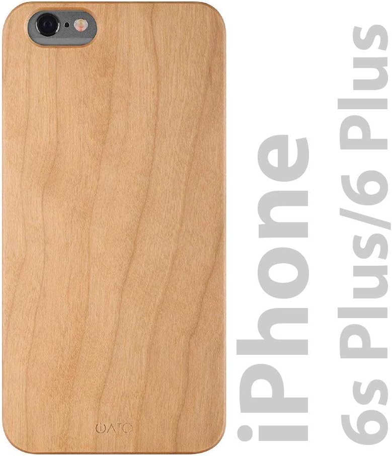 iATO iPhone 6s Plus / 6 Plus Wood Case. Real Cherry iPhone 6s Plus / 6 Plus Case Wood. Minimalistic Classic Wood iPhone 6s Plus / 6 Plus Case – Real Natural Wooden Overlay & Black Polycarbonate Bumper