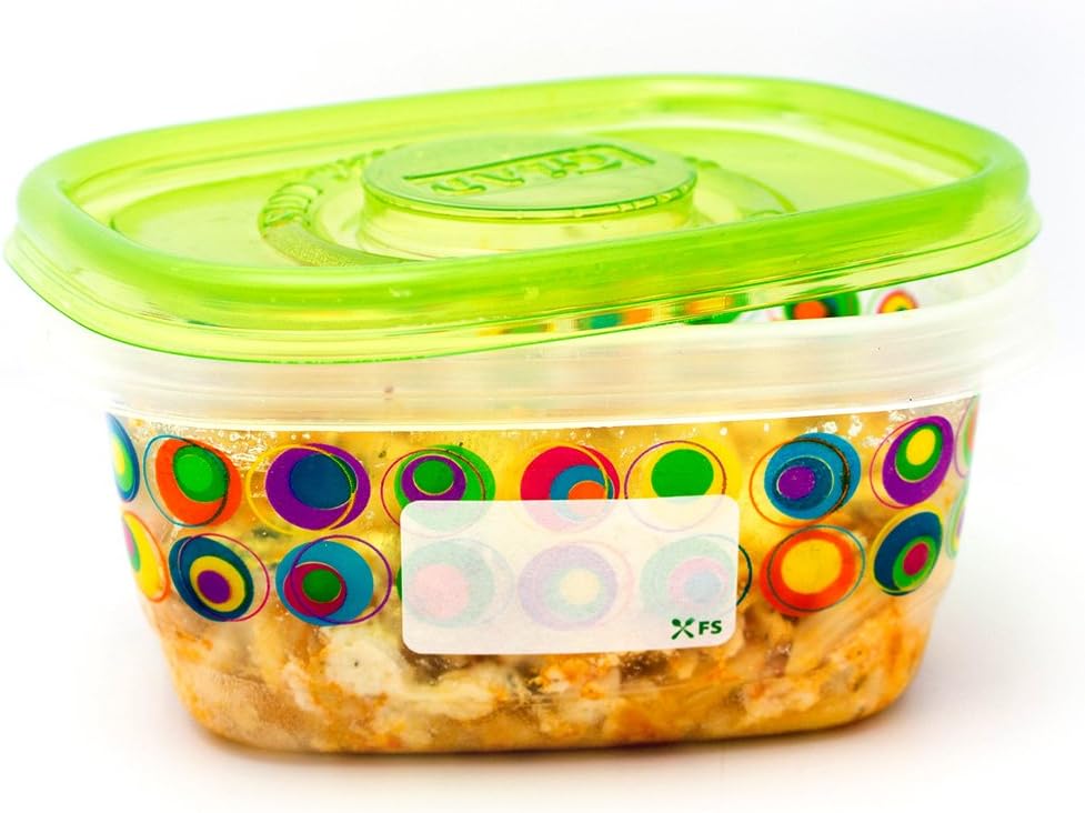 Food Labels Dissolvable by Food Safe - Leaves No Adhesive Residue Dissolves in Water in 30 Seconds Perfect for Reusable Containers - 500 Labels Per Roll : Garden & Outdoor