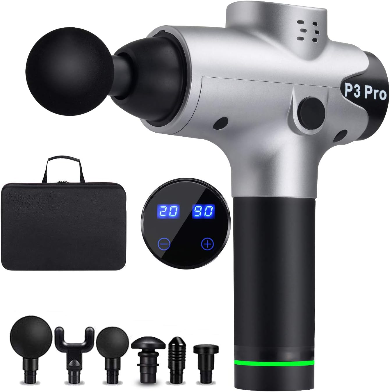 Massage Gun Deep Tissue Percussion Muscle Massager for Pain Relief, Handheld Electric Body Massager Sports Drill Portable Super Quiet Brushless Motor,20Speeds Percussion Massage P3 Pro: Health & Personal Care