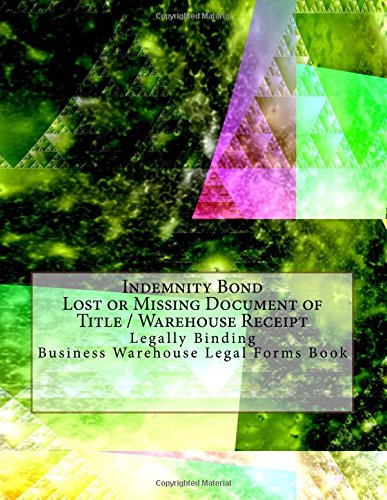 image for Indemnity Bond - Lost or Missing Document of Title / Warehouse Receipt