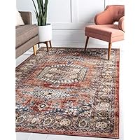 Unique Loom Utopia Collection Traditional Geometric Tribal Warm Tones Terracotta Area Rug (5