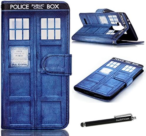 LG G4 Case, LG G4 Wallet Case - Tardis Blue Police Call Box Pattern Premium PU Leather Wallet Case Stand Cover with Card Slots Cash Compartment for LG G4 Smart phone + CoolGiftCase Stylus