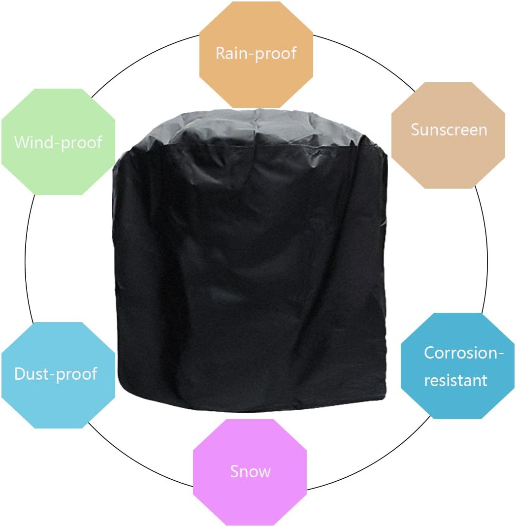ELR Waterproof Barbecue Gas Grills Cover 27.5" Durable BBQ Covers Outback Rainproof Barbeque Protection Cover Accessories for Weber Garden Patio Outdoors Polyester with Carry Bag XS Size Black - Image 5
