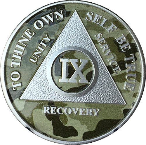 9 Year AA Medallion Camo Silver Plated Camouflage Color Chip