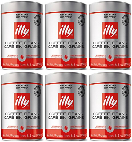 Illy caffe normale whole bean coffee, medium roast, red…
