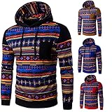 Men Shirt,Haoricu Fall Men Bohemia Retro Long Sleeve Hoodie Sweatshirt Tops Jacket Coat Outwear