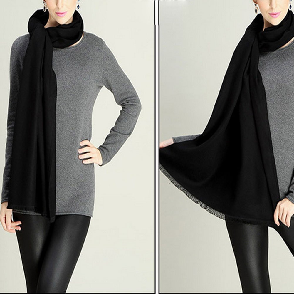 YAOYUE-US Luxurious Large Thick Solid Color Scarves Shawl Soft Pashmina Mulberry Silk Blended Wrap For Womens YAOYUE-US Luxurious Large Thick Solid Color Scarves Shawl Soft Pashmina Mulberry Silk Blended Wrap For Womens