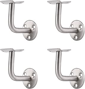 4 Piezas Acero Inoxidable Soporte Pasamanos Interior & Exterior Soporte