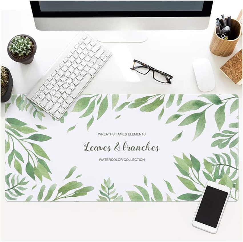 Tzsysb Office Mouse pad Game Mouse pad Large Mouse pad Thick Waterproof Table mat Leaves,90cm×40cm×0.3cm