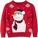 ILAVSUN Girls Ugly Christmas Sweater Kids Boys Knitted Snowman Reindeer Xmas Holiday Pullover Sweater 2-9 Years Old