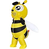 HIYAPATY Inflatable Bumble Bee Costume Men Women Full Body Bee Blow Up Costumes Adult Funny Halloween Insects Outfit