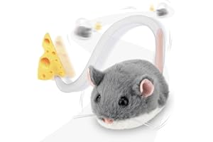 Migipaws Interactive MigiMouse Cat Toy 360° Rolling & Spin with Wiggling Tail for Indoor Cats Smart Motion Sensor, Realistic 