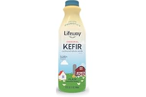 Lifeway Whole Milk Kefir Plain, Cultured Milk Smoothie, 10g Protein, 12 Live Active Probiotic Cultures (25-30 Billion CFU), 32 Oz, 1-Pack