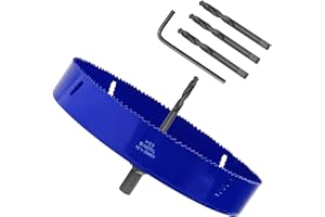 LANIAKEA 10 Inch Hole Saw Bi-Metal 254MM Annular Hole Cutter 38MM Cutting Depth HSS Variable Tooth Pitch Holesaw Set with Hole Saw Arbor for Home DIYer