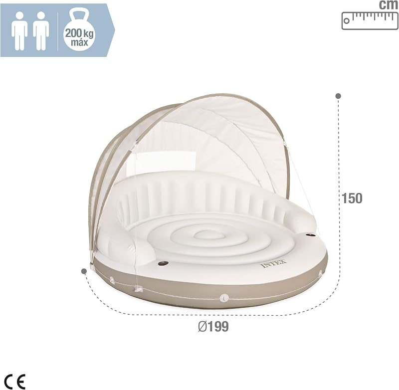 58292EU - Isla Hinchable Canopy Crema - 199x150 cm