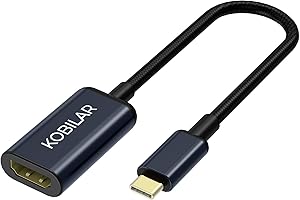 Kobilar USB C to HDMI Adapter - High Resolution（4K@60Hz） Type C to HDMI Aluminum Shell with 30-Micron Gold Plug for Apple iPad MacBook Pro/Air,Thunderbolt 4/3，Galaxy/Monitor