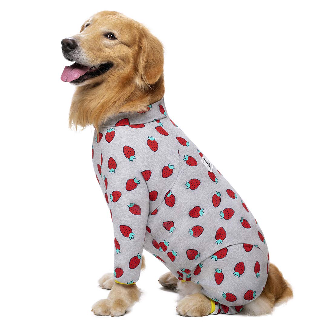 Cotton Medium Large Dog Onesie Surgery Recovery Suit for Medium Large Bodysuit Dogs Pajamas Pjs,Full Covered Dog Recovery Suit After Surgery,Long Sleeved with Zipper On Back