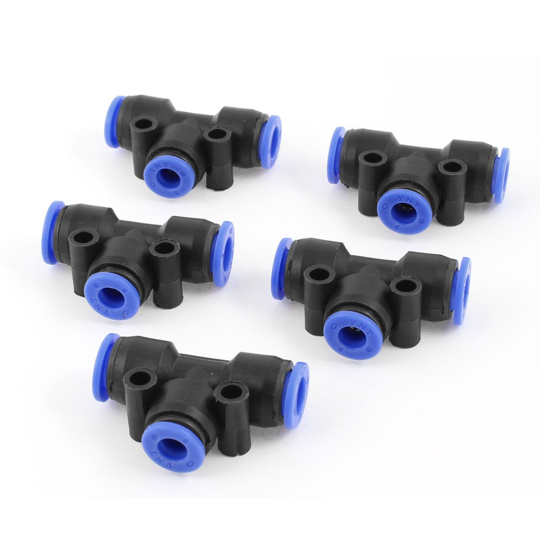 Sourcingmap 5 Pcs 8mm to 8mm One Touch Ends Piping Push in Quick Fittings T Connectors