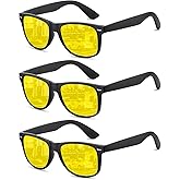 Wzerry Night Vision Glasses for Women Men, Polarized Night Driving Glasses Anti-Glare HD Yellow Lens Enhance Vision