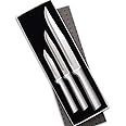 Rada Cutlery Housewarming Knife Gift Set – 3 Piece Stainless Steel Knives With Brushed Aluminum Handles Made in the USA