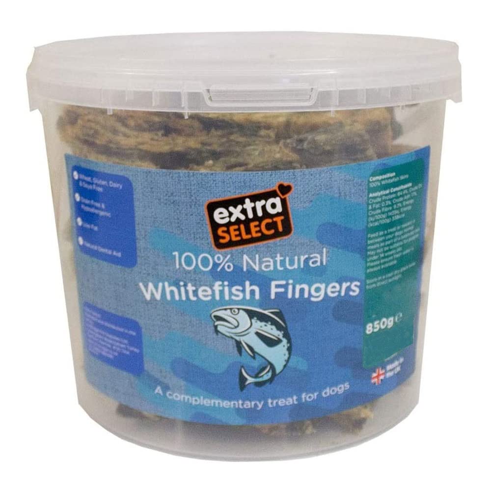 Extra Select Natural Dog Treat Premium Whitefish Fingers Bucket 850 gm