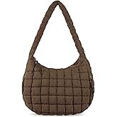 izuzta Quilted Puffer Tote Bag for Women Large Crossbody Bag Lightweight Nylon Puffy Quilted Carryall Hobo Puff Shoulder Bag