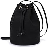 YONBEN Black Drawstring Crossbody Bag Nylon Fabric Large Capacity Organizer Bag with Gold Tone Hardware | Nylon Fabric, Organizer Bag, Gold Tone Hardware