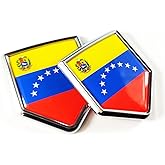 Newperlite Venezuela Flag Decal Sticker Car Emblem Venezuelan Flag Car Decoration Accessories Chrome Shield for Truck Vehicles Cars, 2 Pack