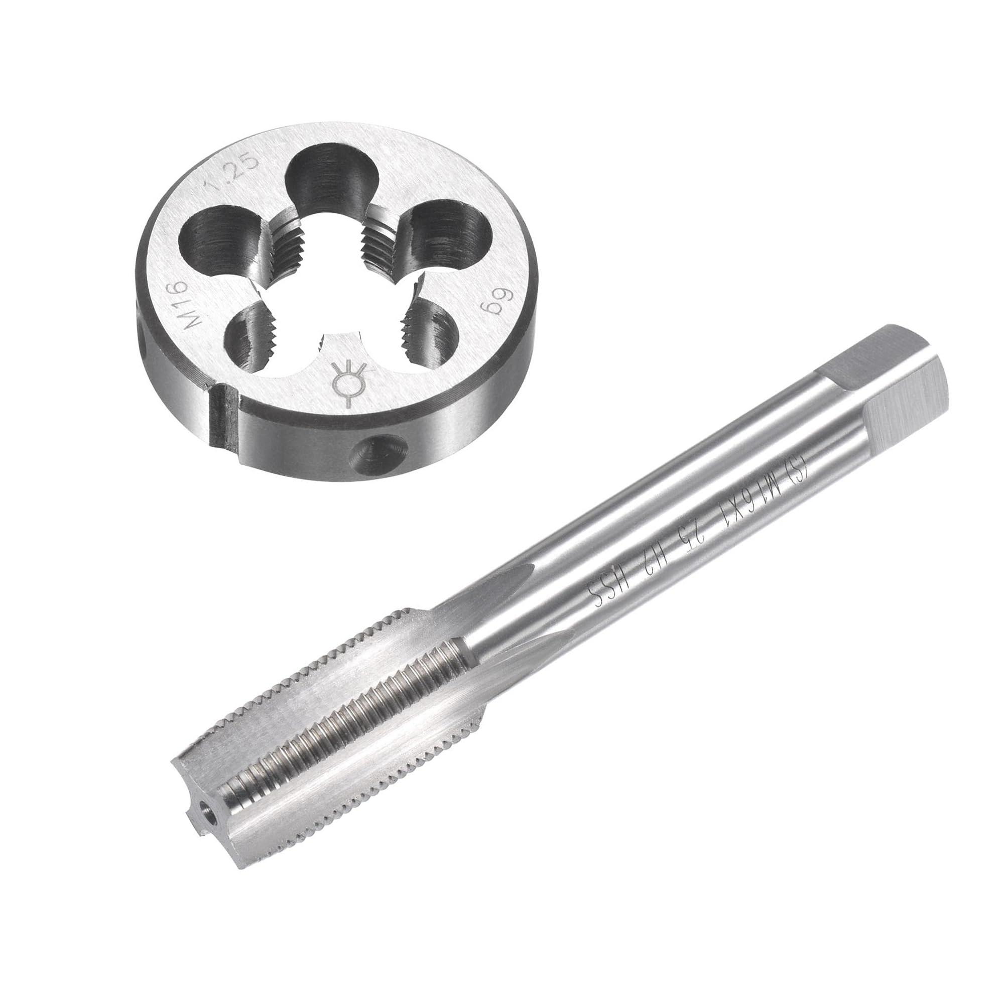 MACHSWON M16 x 1.25mm Metric Tap and Die Set - Machine Thread Screw Tap with Round Threading Die Kit for Thread Repair