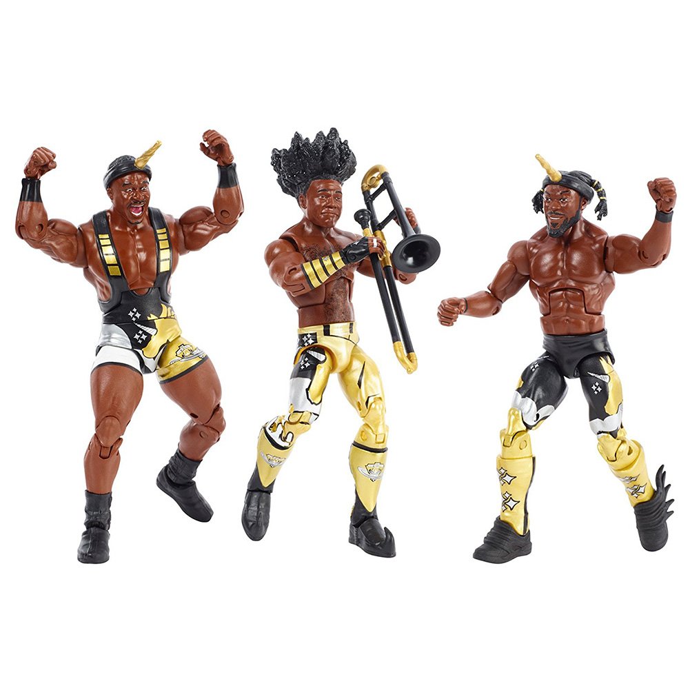 WWE FDX69 Elite Bootyos Wrestling Tag Team Action Figures Triple Pack in Cereal Box