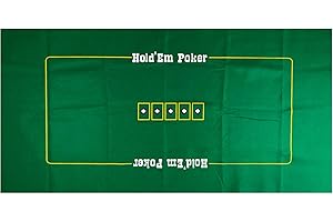 YH POKER Poker Table Game Mat Layout - 36" x 72" Rectangle Las Vegas Style Green Casino Felts Table Top Cover, Great for Poker Game Night Events Theme Party Fundraisers & Gatherings