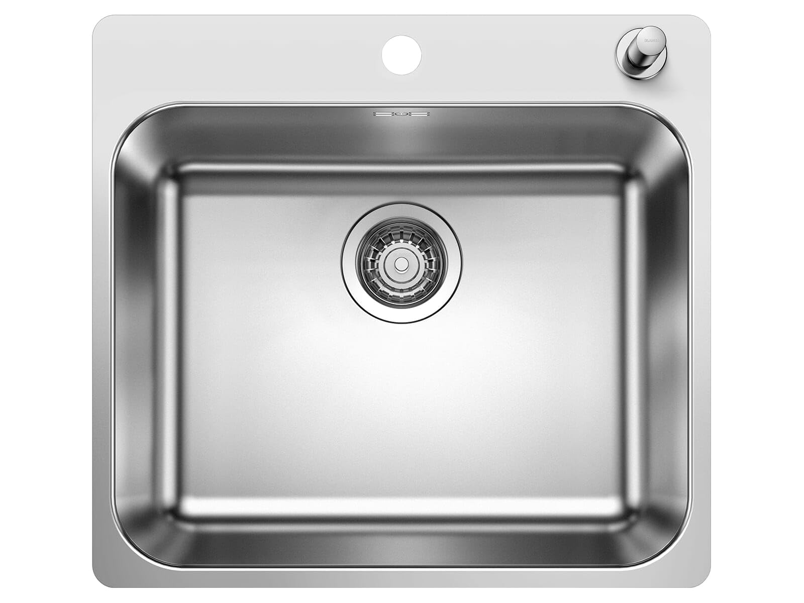 BLANCO Supra 500-IF/A – Stainless Steel Kitchen Sink for 60 cm Wide Base Units – with IF Flat Edge and Integrated Mixer Tap Ledge – 523362